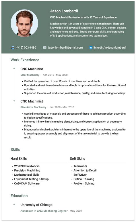 cnc lathe machine operator resume|professional cnc operator resume.